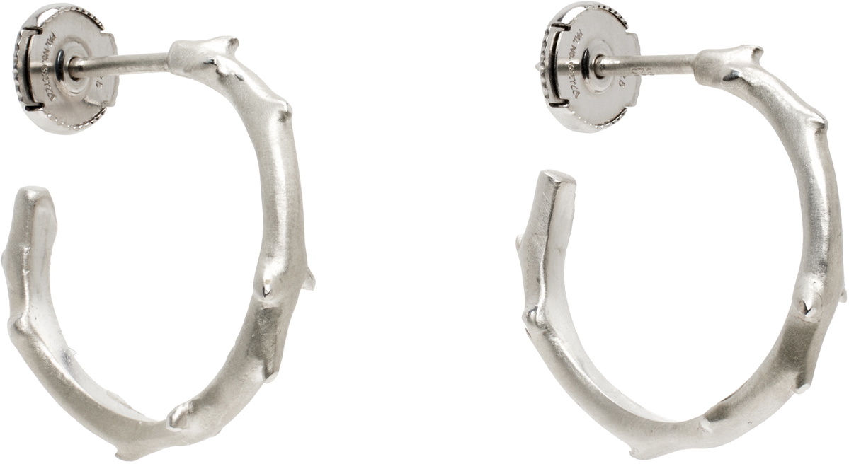 Bernard James White Gold FLORA Spina Midi Earrings