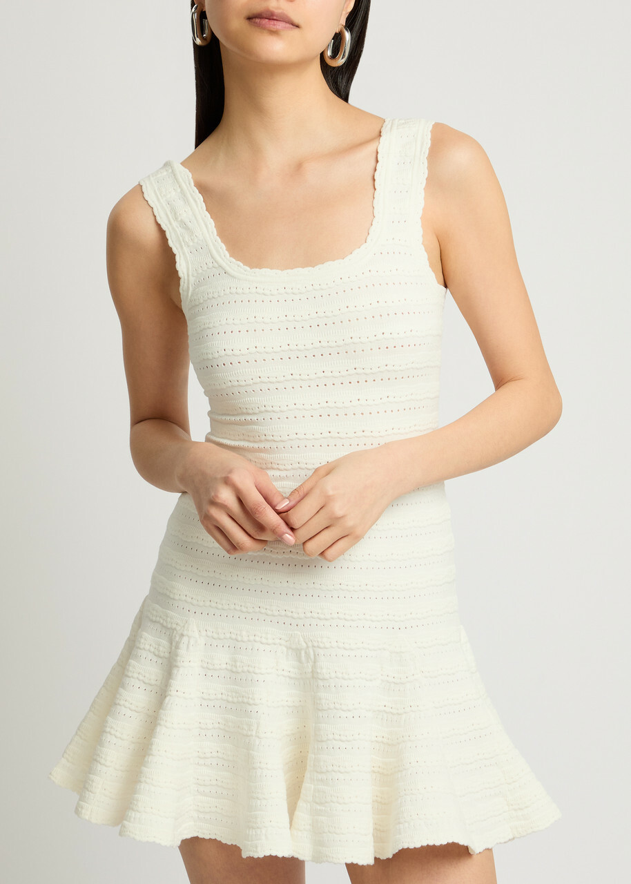 Loveshackfancy Maryanne Knitted Mini Dress Ivory LoveShackFancy
