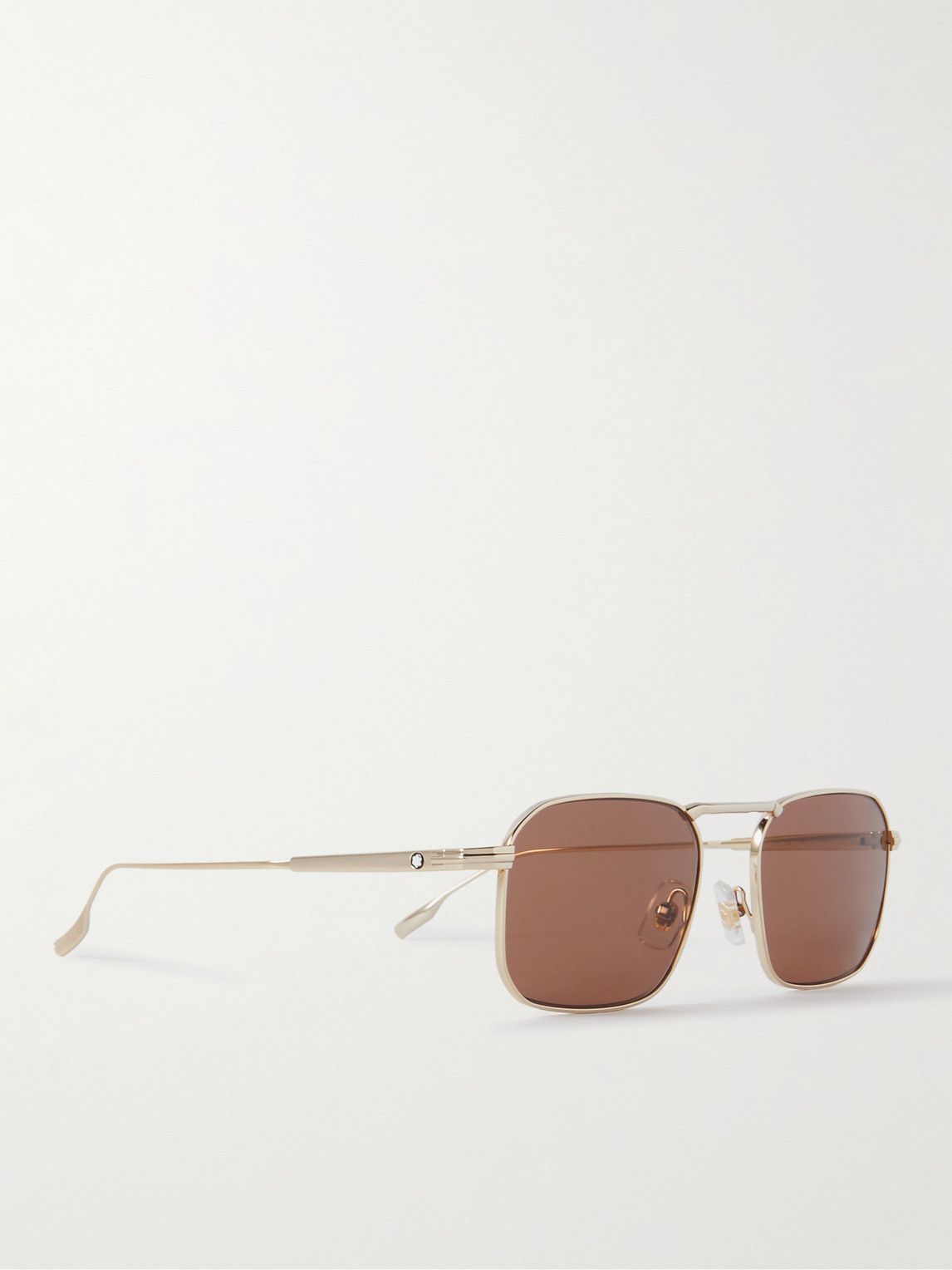 Montblanc - Square-Frame Gold-Tone Sunglasses Montblanc