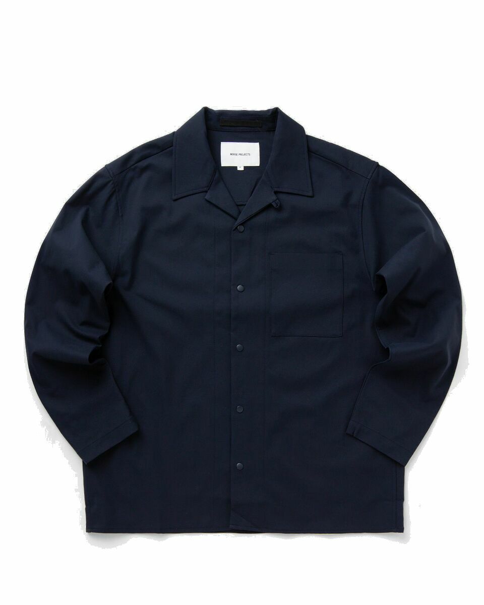Photo: Norse Projects Carsten Solotex Twill Shirt Ls Blue - Mens - Longsleeves