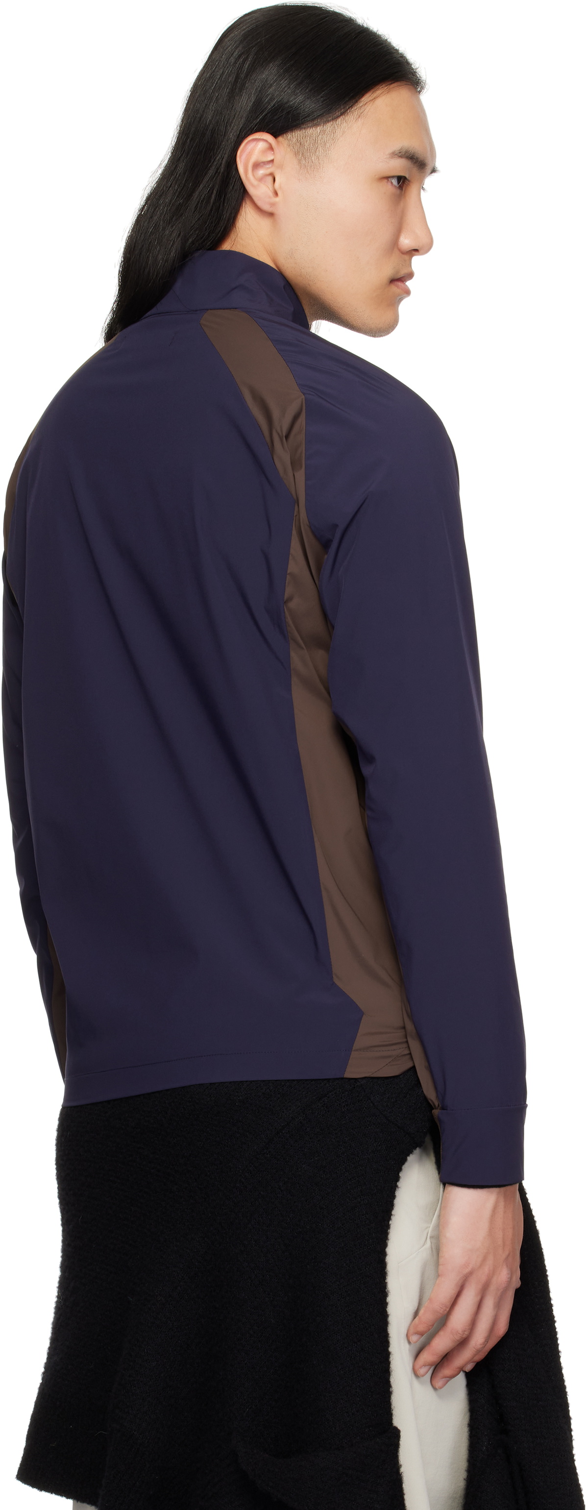 HYEIN SEO Navy & Brown Zip-Up Track Jacket
