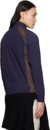 HYEIN SEO Navy & Brown Zip-Up Track Jacket