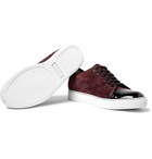 Lanvin - Cap-Toe Suede and Patent-Leather Sneakers - Men - Burgundy