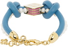 Casablanca Blue & White Knotted Pearl Bracelet