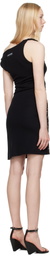 Marine Serre SSENSE Exclusive Black Soft Jersey Draped Minidress