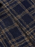De Bonne Facture - Checked Wool Cardigan - Blue