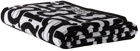 Burberry Black & White Monogram Cotton Towel