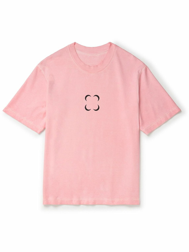 Photo: SAIF UD DEEN - Cold-Dyed Printed Cotton-Jersey T-Shirt - Pink