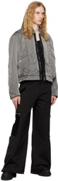 CMMAWEAR Black Snapped Hem Cargo Pants