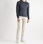 ETRO - Slim-Fit Logo-Embroidered Mélange Wool Sweater - Blue