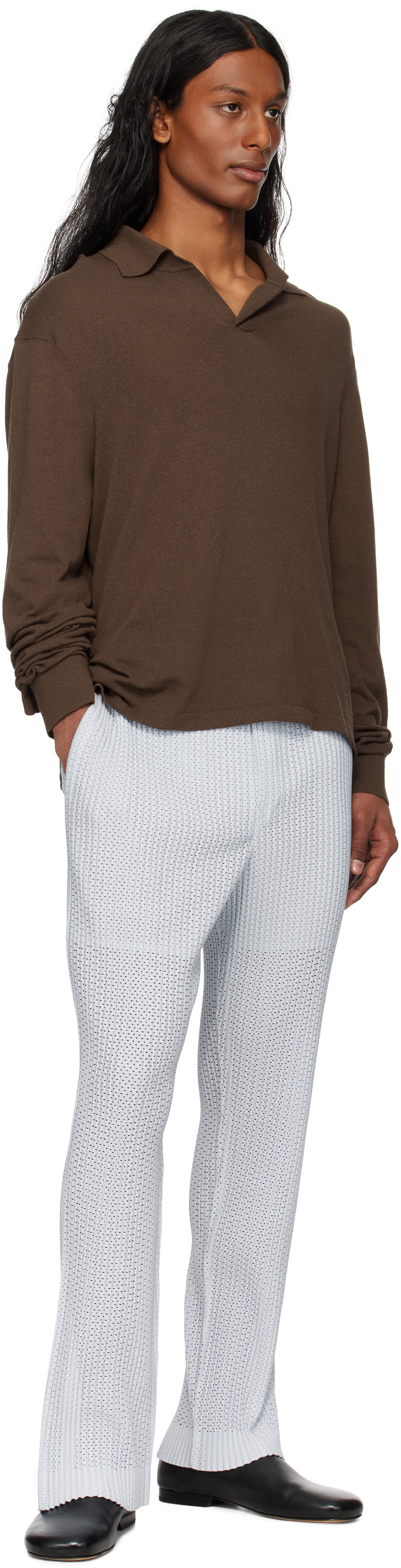 HOMME PLISSÉ ISSEY MIYAKE Gray Outer Mesh Trousers Homme Plisse