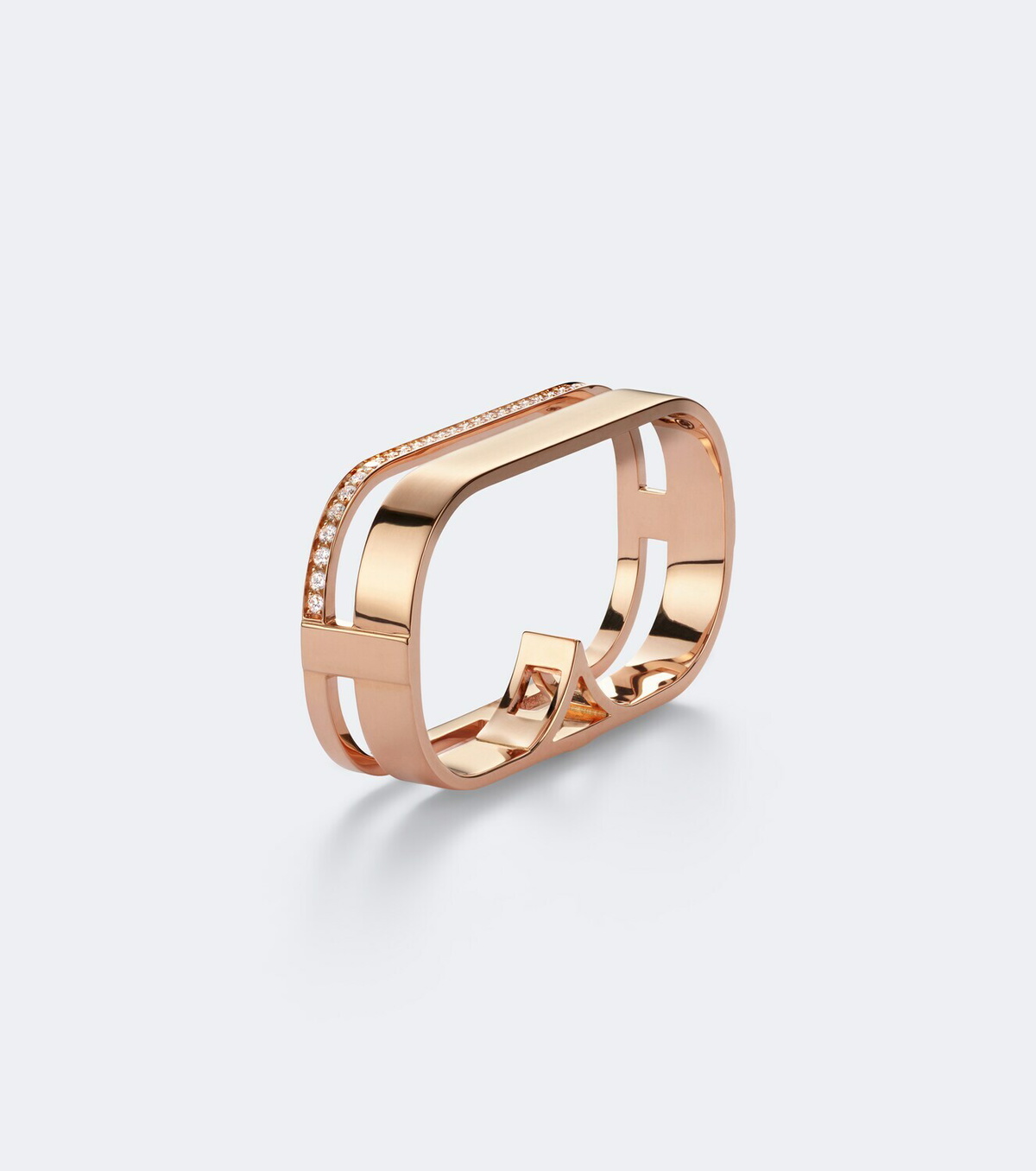 Repossi Berbere 18kt rose gold double ring with diamonds