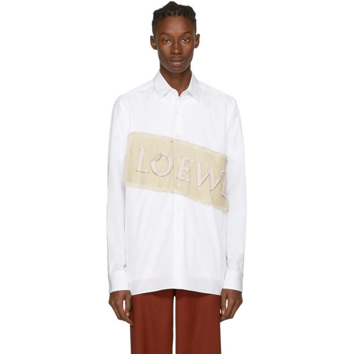 Loewe White Logo Patch Shirt 