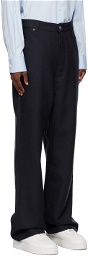 AMI Alexandre Mattiussi Navy Baggy Fit Trousers