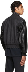 Rhude Black Wool Uniform Varsity Bomber Jacket