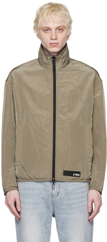 Photo: Emporio Armani Taupe & Multicolor Chevron Reversible Jacket