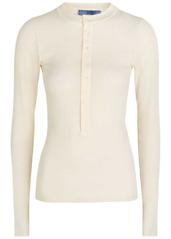 Photo: Polo Ralph Lauren Ribbed Cotton top Off White