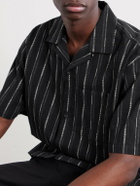 Aimé Leon Dore - Camp-Collar Striped Cotton-Blend Jacquard Shirt - Black