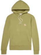 Maison Kitsuné - Chillax Fox Logo-Appliquéd Cotton-Jersey Hoodie - Green