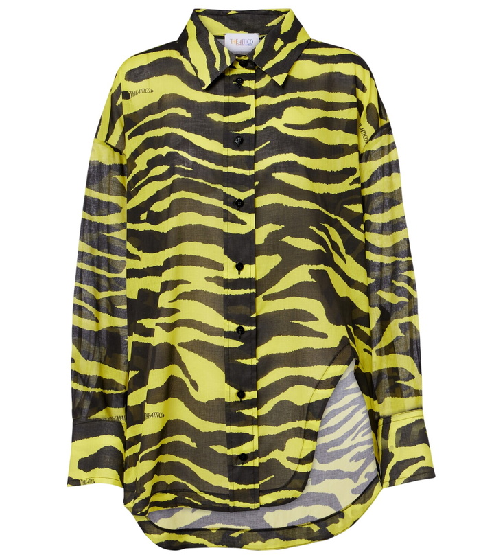 Photo: The Attico Animal-print cotton muslin shirt