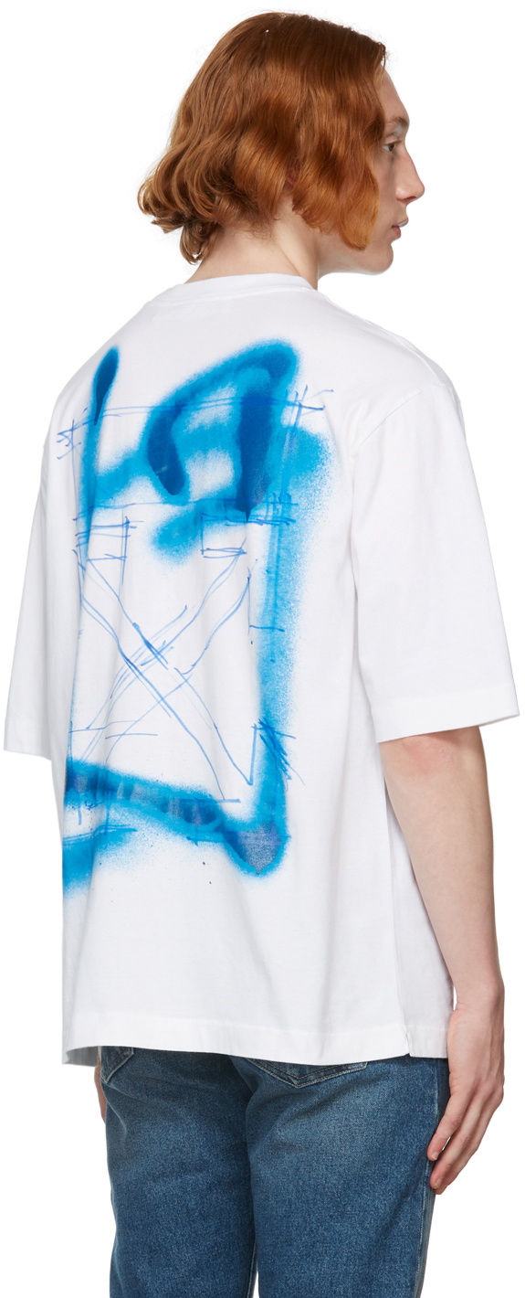 Off-White Marker Oversized Skate T-Shirt White Blue