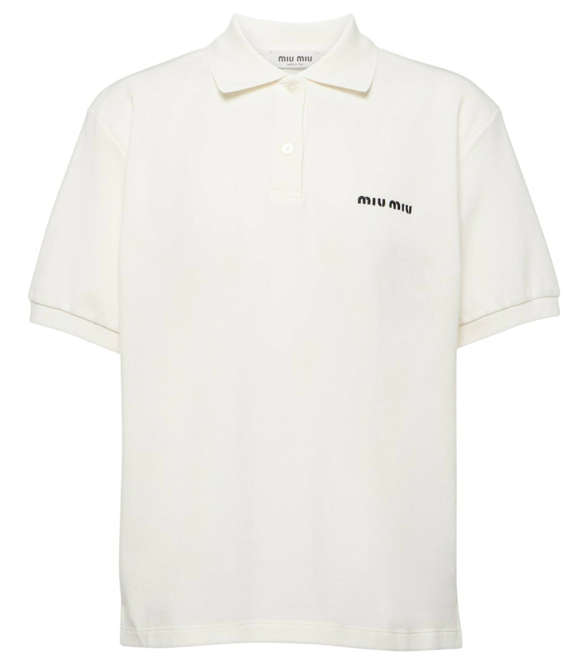 MiuMiu 関税込 Cotton polo shirt Miu Miu Cotton Piqué Polo Shirt | Blue | FARFETCH
