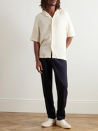 Officine Générale - Eren Camp-Collar Textured-Cotton Shirt - Neutrals