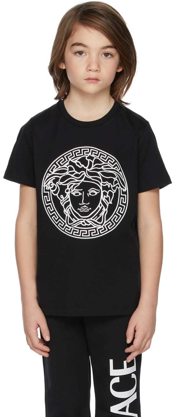 Versace Kids Black & White Medusa T-Shirt Versace