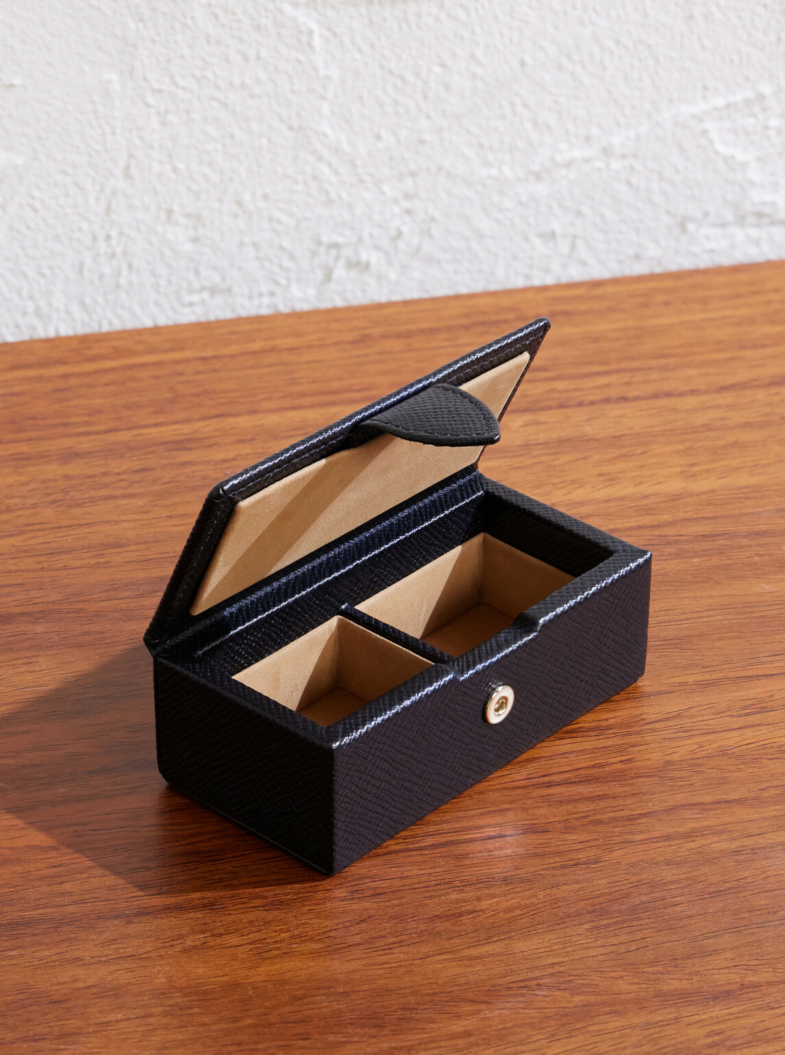 Smythson - Panama Cross-Grain Leather Cufflink Box
