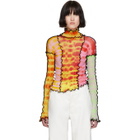 ASAI SSENSE Exclusive Orange and Pink Patchwork Tie-Dye Turtleneck