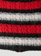 Striped Beanie Hat in Red