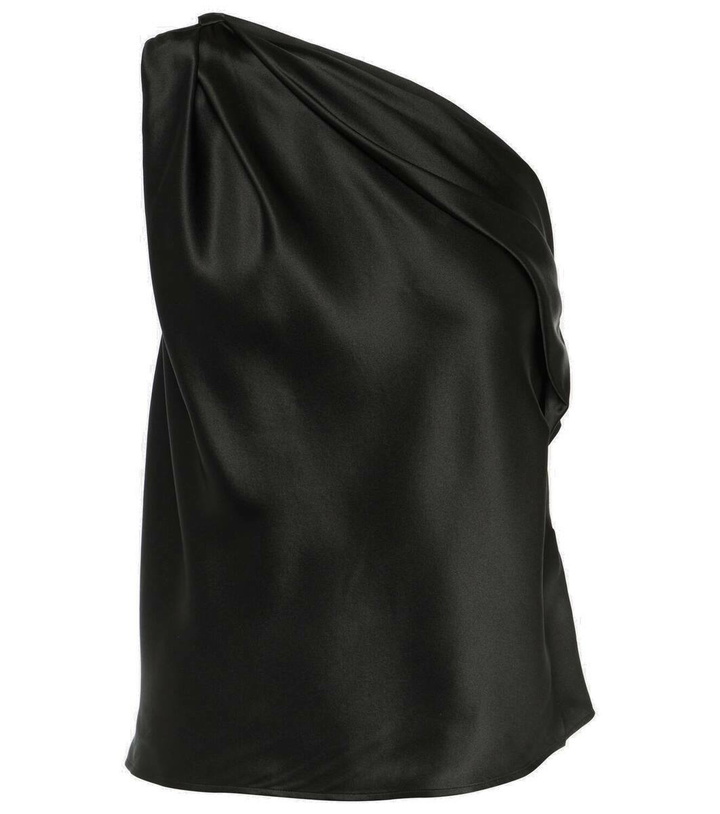 Photo: The Sei Draped one-shoulder silk satin top