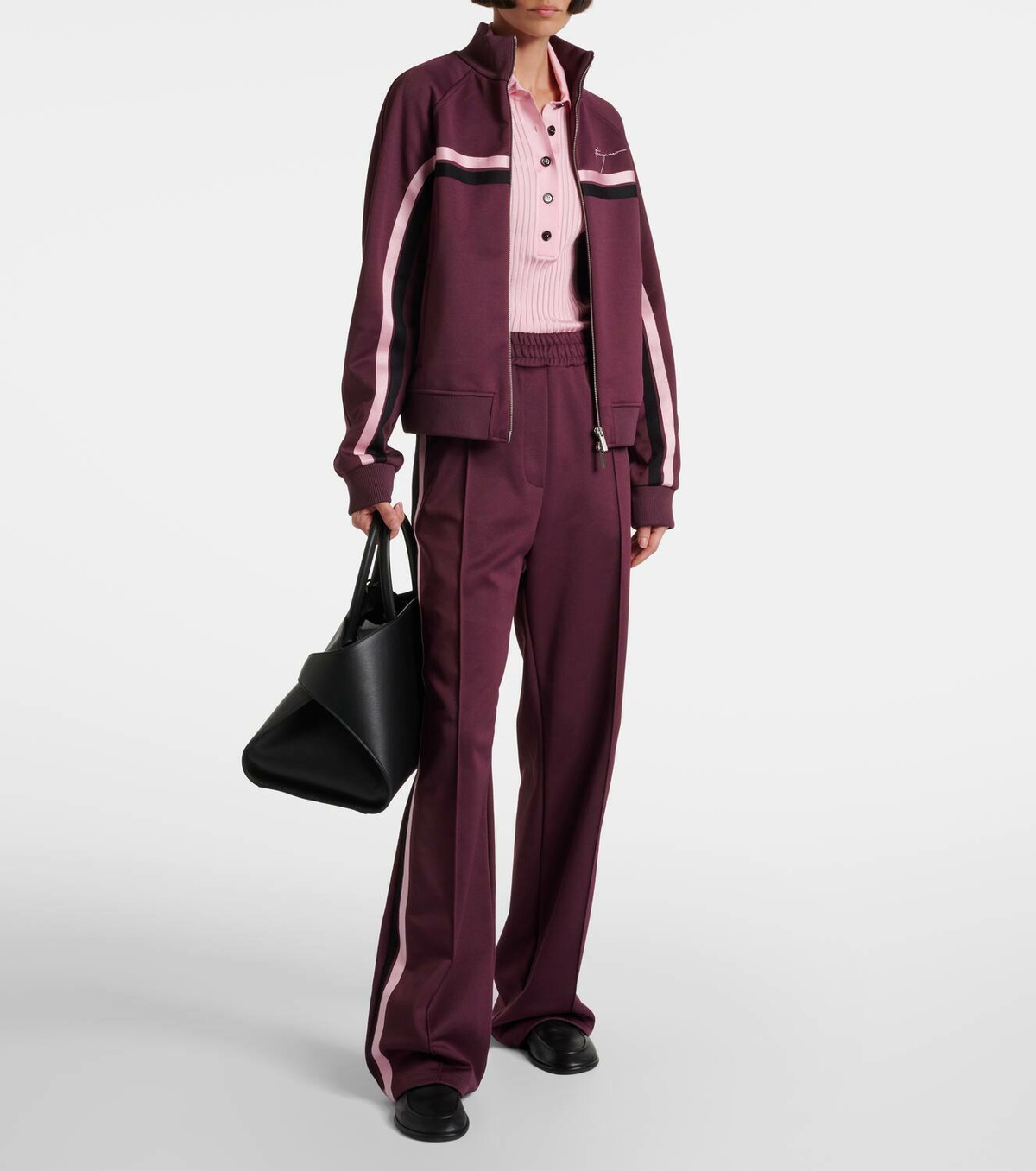 Ferragamo Logo striped jersey track jacket Salvatore Ferragamo