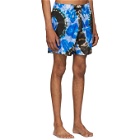 Amiri Blue Hearts Tie-Dye Swim Shorts