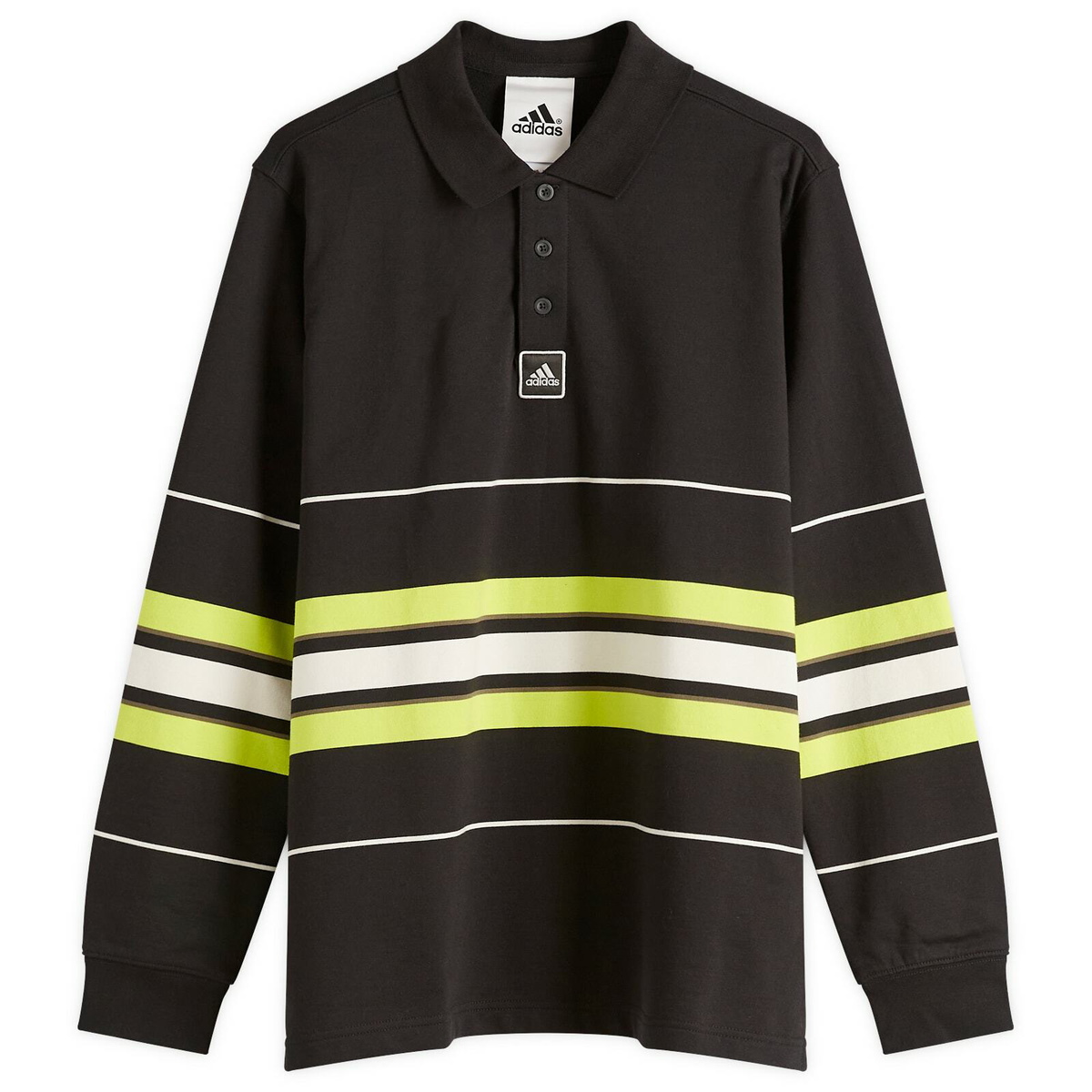 Adidas Men's Striped Polo in Black