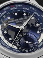 Frederique Constant - Classic Worldtimer Automatic GMT 42mm Stainless Steel and Leather Watch, Ref. No. FC-718NWM4H6-CL - Blue