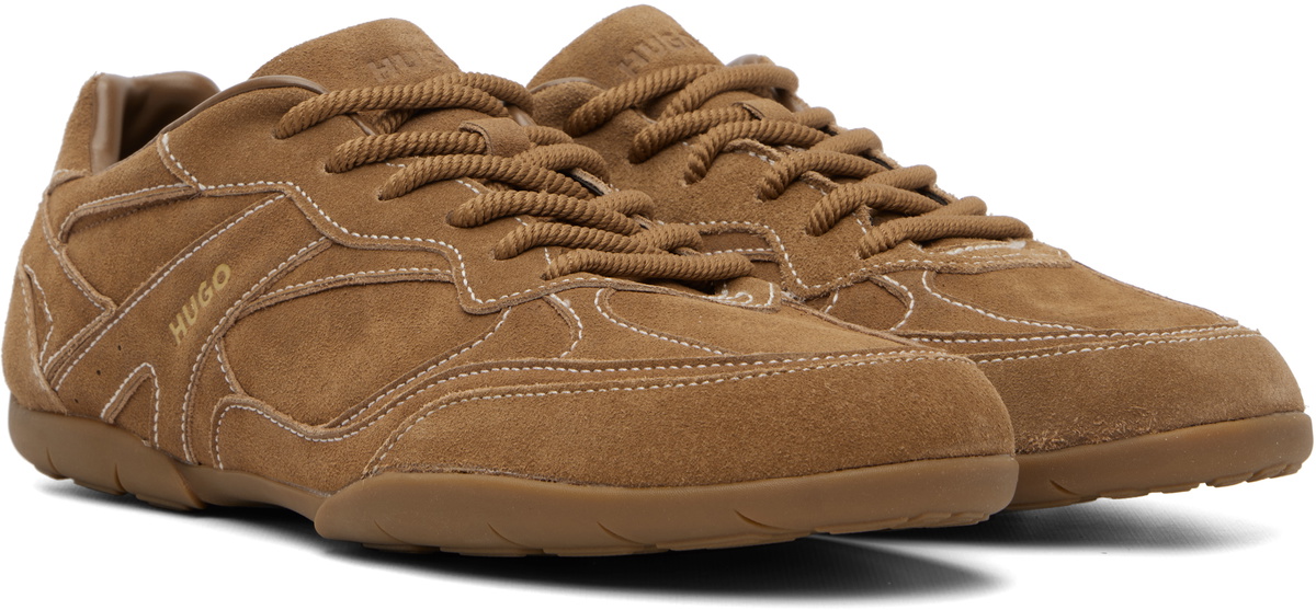 Hugo Brown Faux-Suede Sneakers