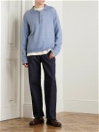 LE 17 SEPTEMBRE - Pointelle-Knit Polo Shirt - Blue
