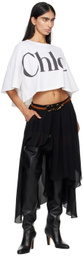 Chloé Black Asymmetric Hem Midi Skirt