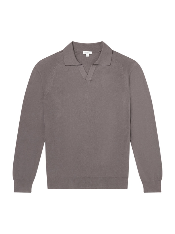 Photo: Sunspel - Sea Island Cotton and Cashmere-Blend Polo Shirt - Brown