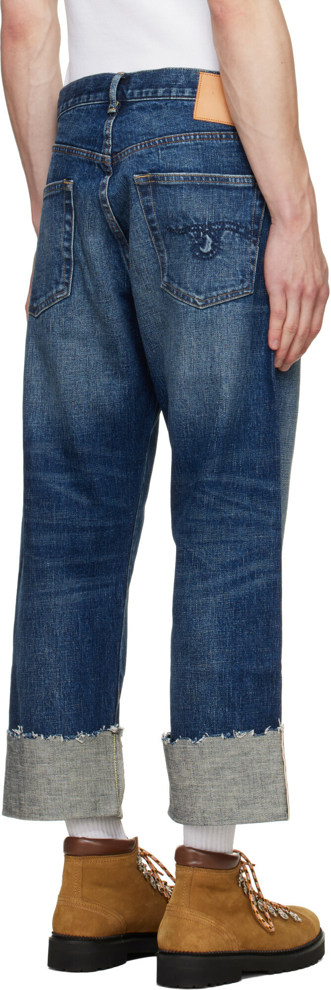 R13 Blue Cuffed X-Boyfriend Jeans