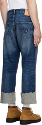 R13 Blue Cuffed X-Boyfriend Jeans
