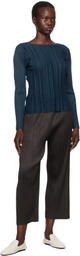 PLEATS PLEASE ISSEY MIYAKE Navy Soft Pleats Top