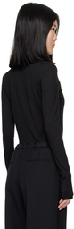 Jil Sander Black Half-Zip Long Sleeve Polo