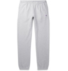 Champion - Slim-Fit Melange Fleece-Back Cotton-Blend Jersey Sweatpants - Gray