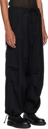 Y's For Men Black Wool Gabardine Cargo Pants
