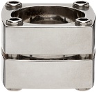 Balenciaga Silver Gear Plate Ring
