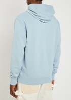 Ami Paris Logo Hooded Cotton Sweatshirt Blue