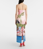 Leo Lin Ava beaded printed corset dress
