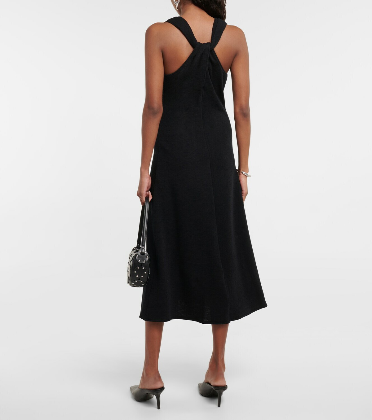 Vince - Twisted back wool-blend halter dress Vince